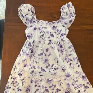 GAP White and Purple Floral Kids Dress